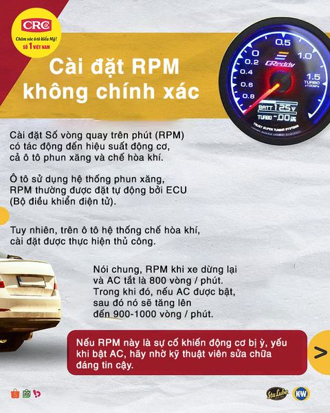 Cài đặt RPM  không chính xác