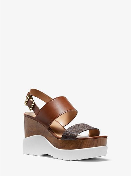 Mua giày Michael Kors Rhett Logo and Leather Wedge Sandal 40S0RHMS6L –  Thiên Đường Hàng Hiệu