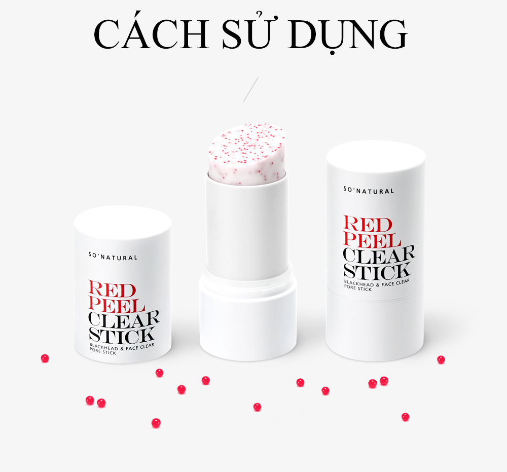 thanh lăn trị mụn red peel clear stick cách sử dụng 1