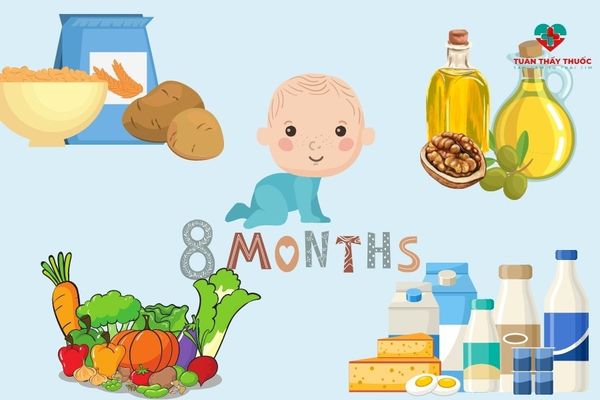 Thực phẩm cho bữa phụ cho bé 8 tháng