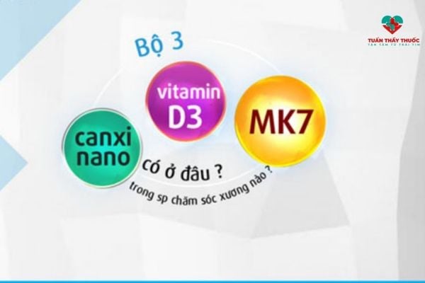 Bộ 3 canxi-d3-mk7 trong thuốc canxi tăng chiều cao cho trẻ nhỏ