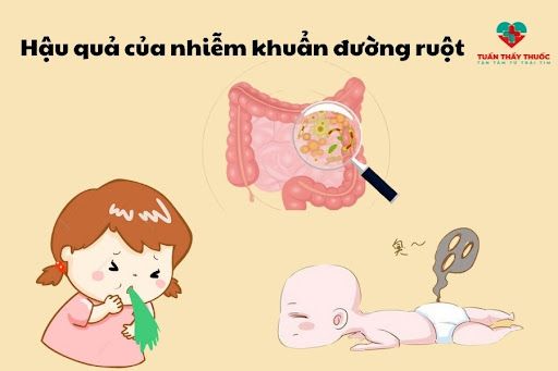 Trẻ bị nhiễm khuẩn đường ruột dễ gây tiêu chảy và nôn trớ