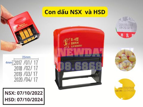Dấu NSX và HSD | Dấu đóng ngày sản xuất, hạn sử dụng | Loại mới - Mực siêu bám dính