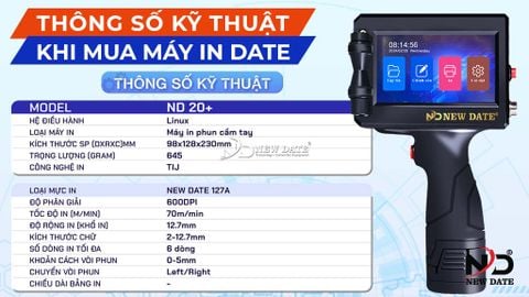 THÔNG SỐ KỸ THUẬT KHI MUA MÁY IN DATE