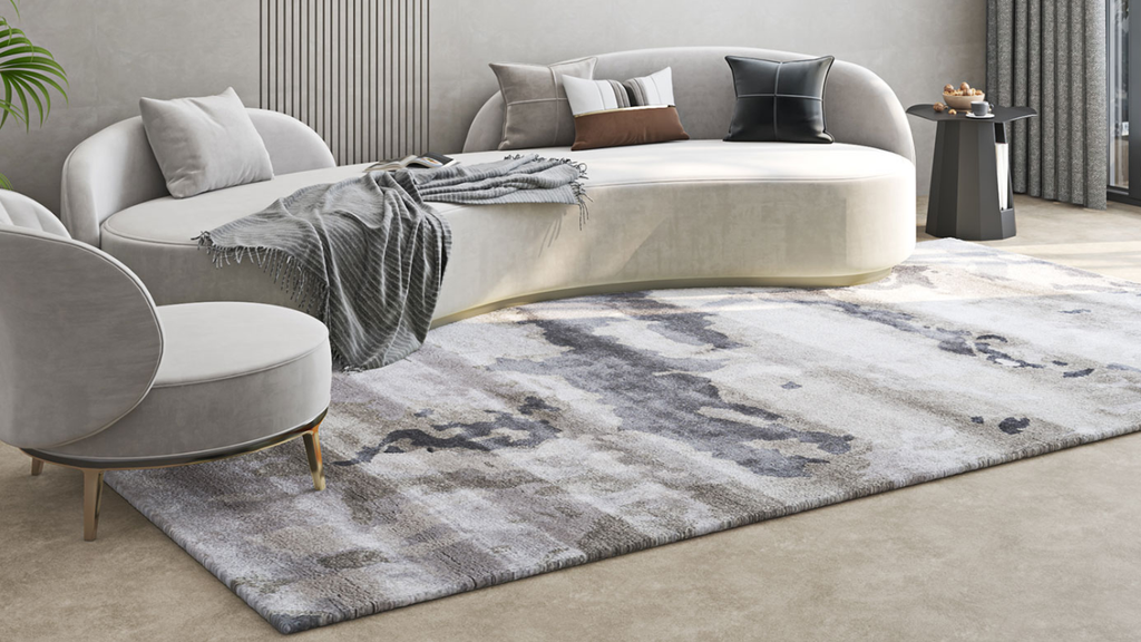 Tận dụng thảm trải sàn phòng khách tạo không gian rộng rãi và ấm cúng