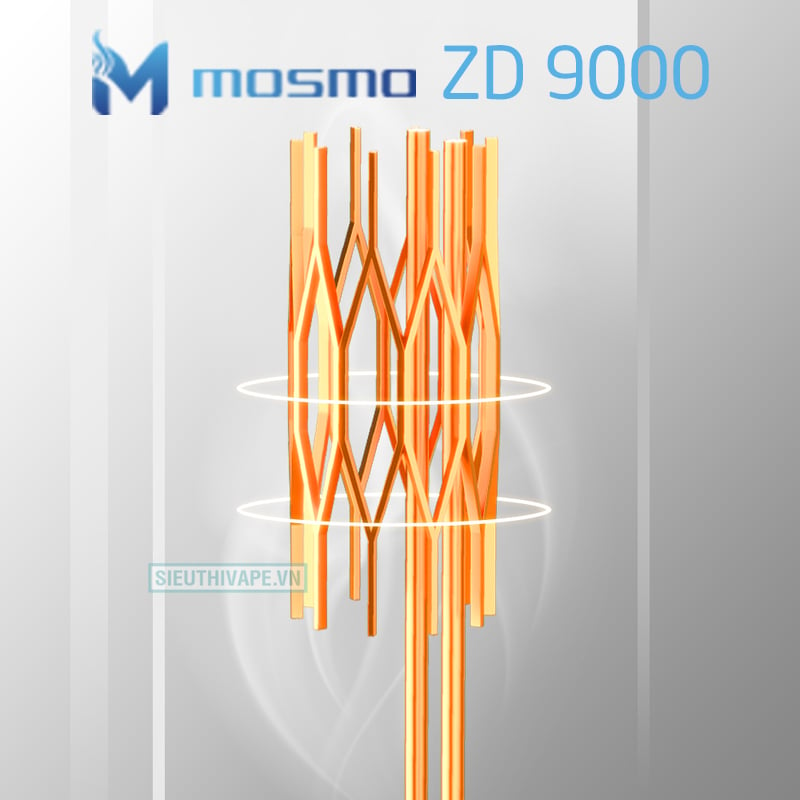 Mosmo ZD 9000 trang bị coil lưới đảm bảo hương vị