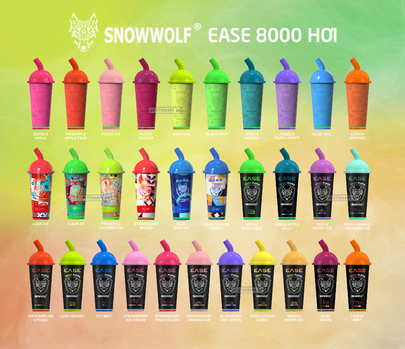 Bảng vị pod 1 lần 8000 hơi Snowwolf Ease 8000