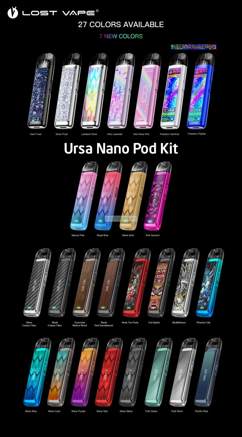 Tổng hợp bảng màu Lost Vape Ursa Nano Pod Kit