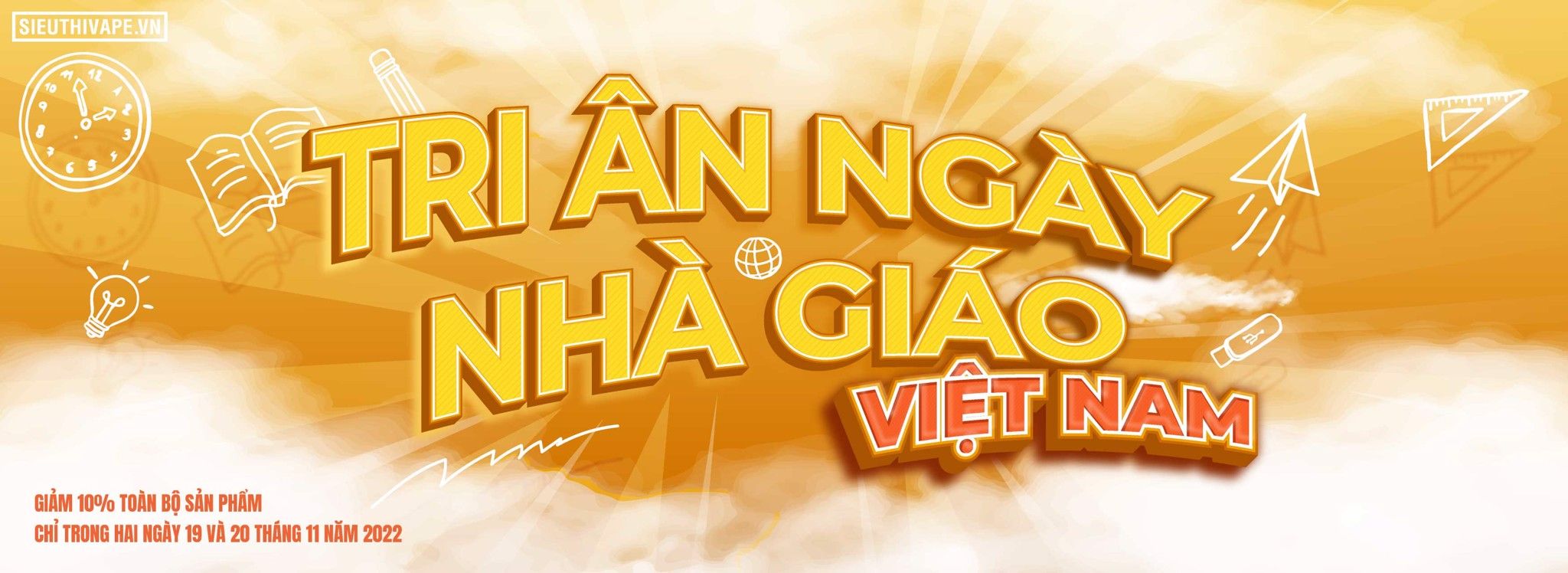 Chào mừng ngày Nhà giáo Việt Nam, hãy cùng chúng tôi tham gia chương trình giảm giá đặc biệt để tri ân các nhà giáo. Những sản phẩm tuyệt vời từ trang web của chúng tôi sẽ là món quà ý nghĩa dành cho những người thầy cô của bạn. Khuyến mãi chỉ diễn ra trong một thời gian ngắn, hãy nhanh tay đặt hàng ngay hôm nay!