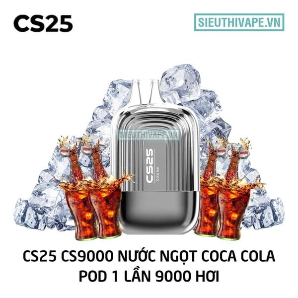 Pod 1 lần vị Coca Cola CS25 CS9000 Cola Ice 9000 Hơi