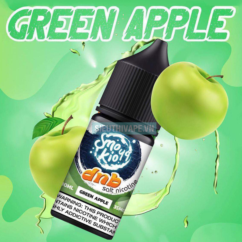 smokio-dnb-salt-green-apple-tinh-dau-pod-vi-tao-xanh2