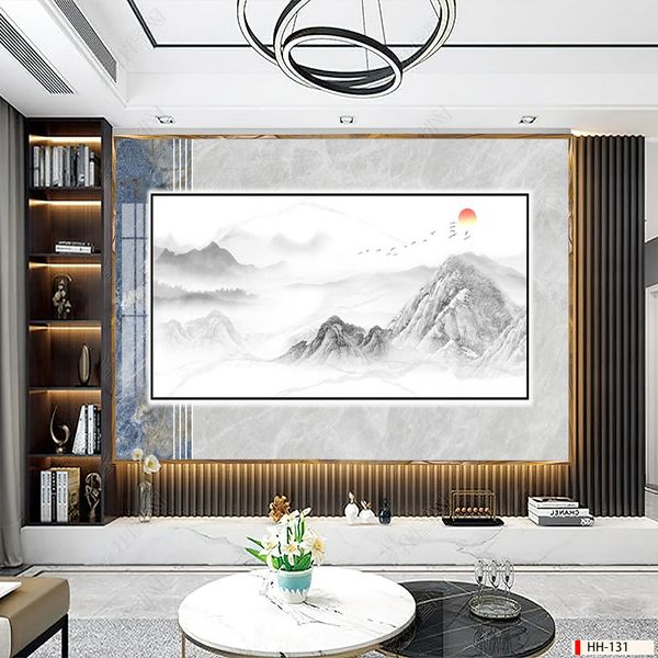 Tranh PVC vân đá ốp tường phong cảnh