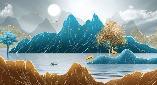 Tranh phong cảnh thiên nhiên treo phòng khách