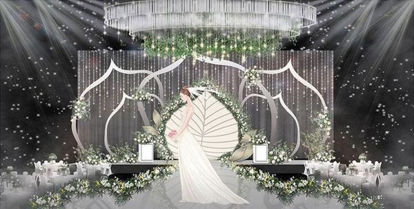 Tranh vải dán tường background nền đám cưới đẹp
