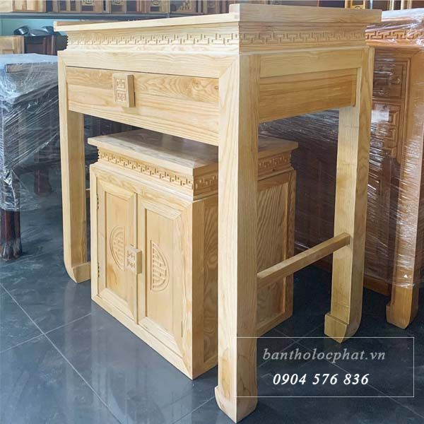 bàn thờ gỗ sồi kèm tủ