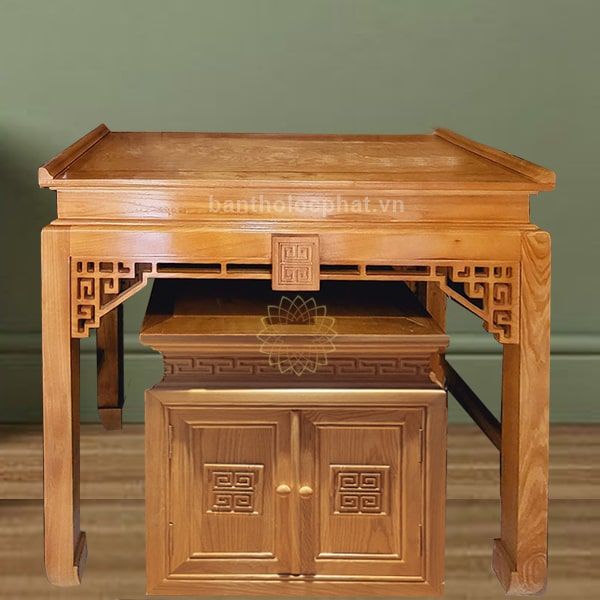 bàn thờ gỗ sồi kèm tủ
