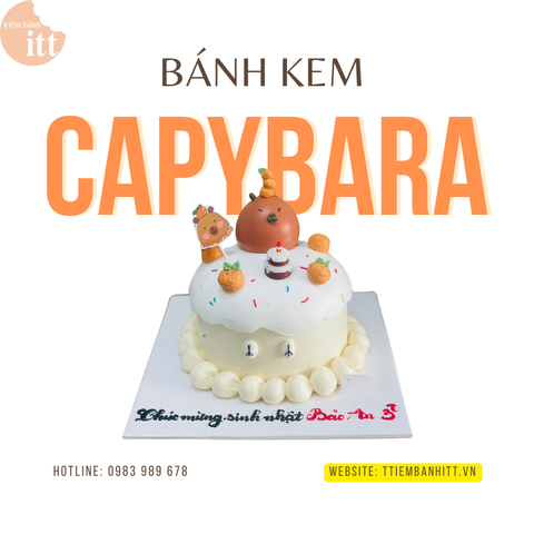 🎂 “CÁP PI BA RA – CAPPYBARA!” – BÁNH KEM HOT TREND KHÔNG THỂ BỎ LỠ 🎂