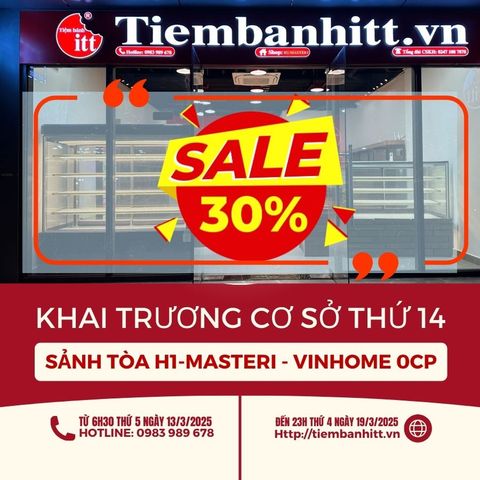 🎉 KHAI TRƯƠNG RỘN RÀNG - GIẢM 30% TOÀN BỘ BÁNH!