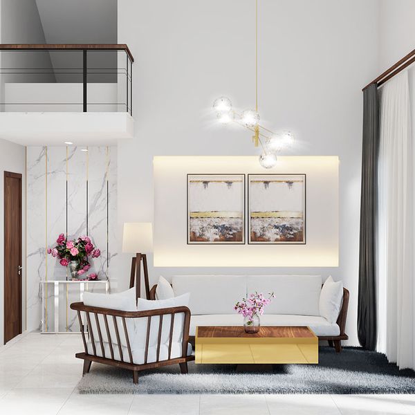 Đèn LED thả trần phòng khách ngoài công năng chiếu sáng thì còn có thể tăng tính thẩm mỹ cho không gian