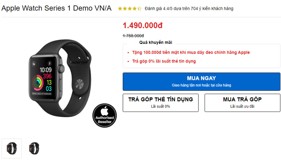 APPLE WATCH SERIES 1 VẪN CÒN BÁN Ở VN GIÁ 1,49 TRIỆU ĐỒNG, BẢO HÀNH 12 THÁNG