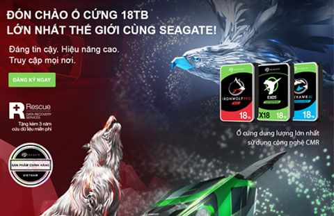 ĐÓN CHÀO Ổ CỨNG 18TB LỚN NHẤT THẾ GIỚI CÙNG SEAGATE!