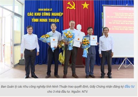 Ninh Thuận thu hút nhiều dự án vào Khu công nghiệp Thành Hải