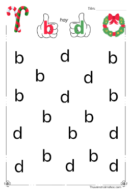 Bé học tiếng với bài tập phân biệt chữ cái b - d