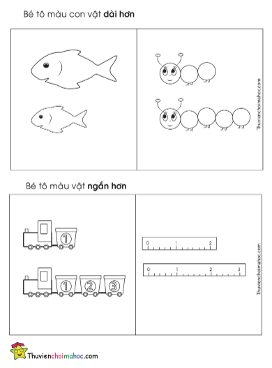 Bài học cho trẻ em so sánh các đối tượng