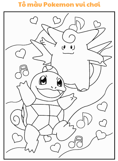Bộ hình mẫu cho bé tô màu về Pokemon vui chơi