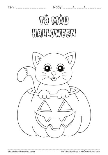 Bộ hình tập tô cho bé 5 tuổi chủ đề Halloween