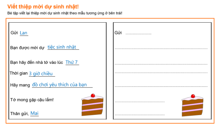 Dạy trẻ mẫu giáo cách viết thiệp mời dự sinh nhật