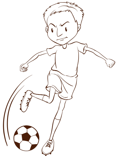In tranh tô màu cho bé 5 tuổi chủ đề cầu thủ bóng đá