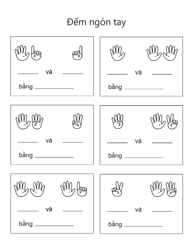 Tài liệu học toán cho bé 5 tuổi - đếm ngón tay