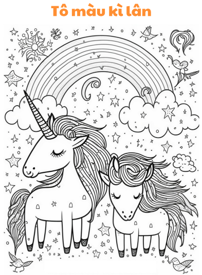 Những bức tranh tô màu unicorn cute cực dễ thương dành cho bé tập tô Update  11/2023 - Tin Tức Giáo Dục Học Tập Tiny