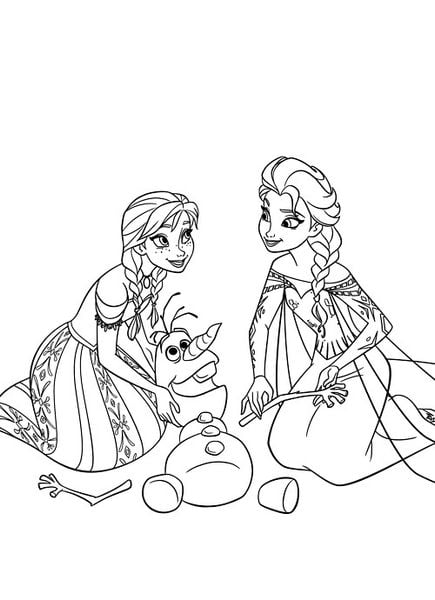 Tranh Tô Màu Elsa Và Anna