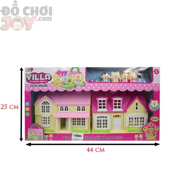 HỘP NHÀ VILLA CUTE HOUSE -  THỎ + GẤU + BÉ TRAI + BÉ GÁI