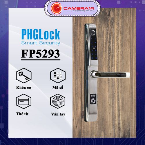 Khóa cửa vân tay PHGLock FP5293 sẽ khiến nhà bạn trở nên thật tuyệt vời. Tính năng đa dạng bao gồm vân tay, mật mã và chìa khóa cơ, đảm bảo an toàn và tiện ích cho bạn và gia đình.