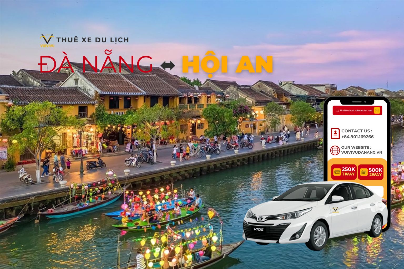 Sewa mobil 4 chỗ Đà Nẵng đi Hội nghị