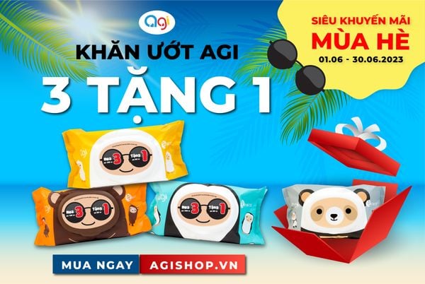 🎉 SIÊU KHUYẾN MÃI MÙA HÈ - khăn ướt Agi MUA 3 TẶNG 1 🎉