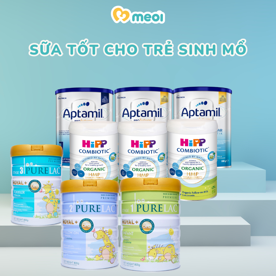 Các loại sữa nên dùng cho trẻ sinh mổ