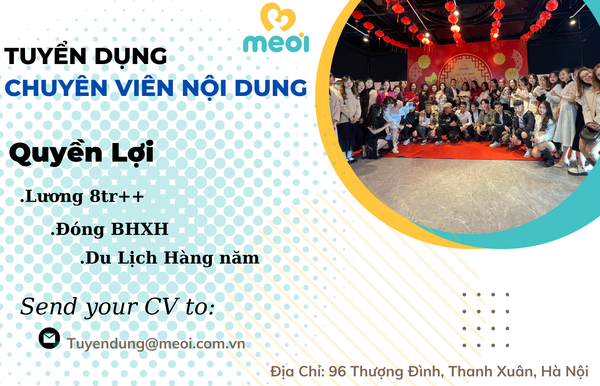 Tuyển dụng  chuyên viên nội Content Marketing