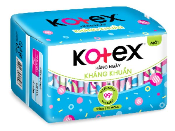Băng vệ sinh hàng ngày Kotex siêu mềm kháng khuẩn 20 miếng