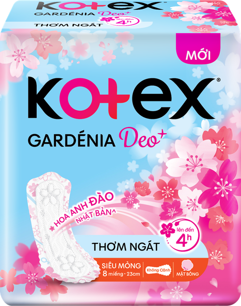 Băng vệ sinh Kotex Gardenia siêu mỏng có cánh 8 miếng 23cm