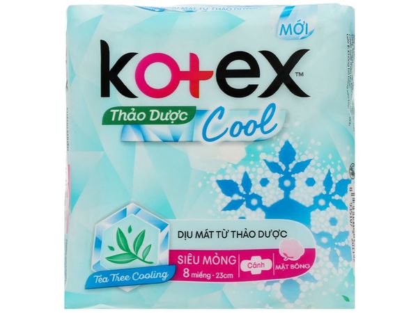 Băng vệ sinh Kotex thảo dược Cool siêu mỏng cánh 8 miếng