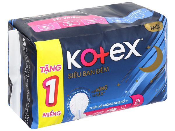 Băng vệ sinh Kotex Siêu Ban Đêm 35cm, 3 miếng