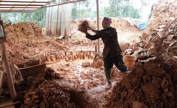 Clay recycling area