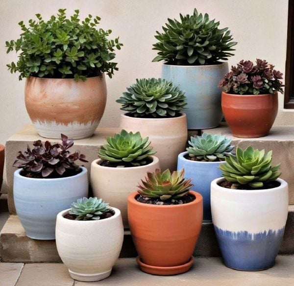 A Flower Pot that Harmonizes with Garden Colors