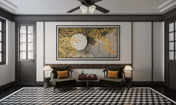 Tranh sơn dầu khung gỗ tô điểm không gian nhà phong cách Indochine