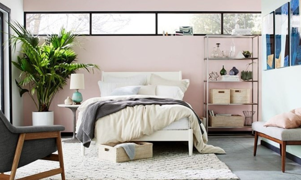 Mẫu thiết kế phòng ngủ với hồng pastel