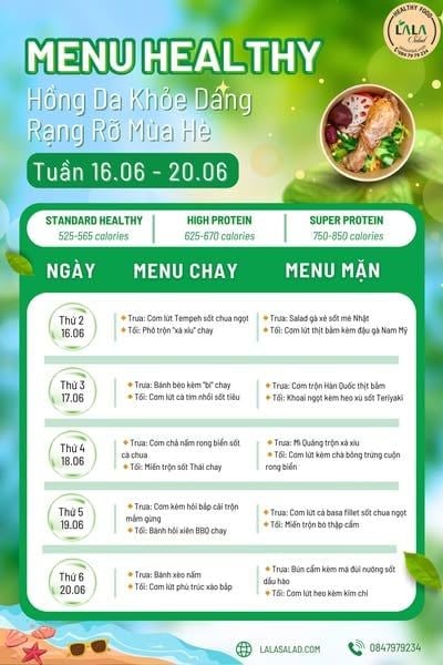 MENU TUẦN MỚI NHÀ LALA ĐÂY RỒIIII = Tuần 16.06 - 20.06